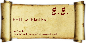 Erlitz Etelka névjegykártya